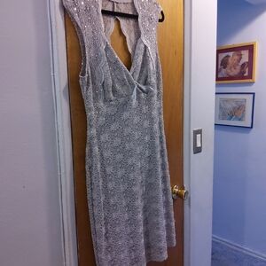 Connected Apparel Silver Lace Wedding Dress